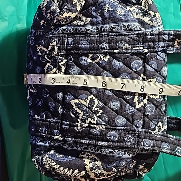 Vera Bradley Maple Leaf navy shoulder bag satchel purse blue coin Retired VGUC - Picture 8 of 13